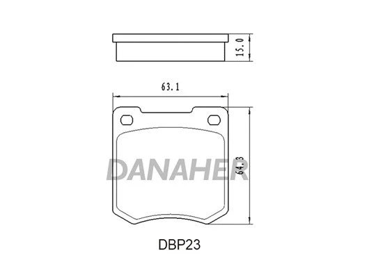 DBP23 DANAHER Комплект тормозных колодок, дисковый тормоз (фото 1)