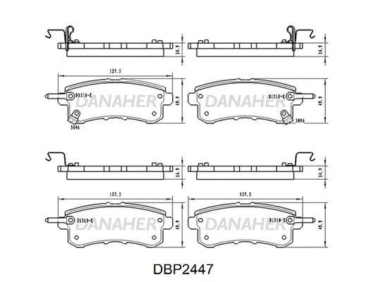 DBP2447 DANAHER Комплект тормозных колодок, дисковый тормоз (фото 1)