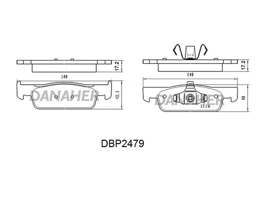 DBP2479 DANAHER Комплект тормозных колодок, дисковый тормоз (фото 1)