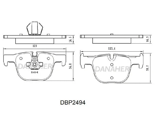 DBP2494 DANAHER Комплект тормозных колодок, дисковый тормоз (фото 1)
