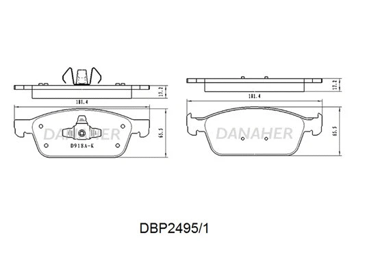 DBP2495/1 DANAHER Комплект тормозных колодок, дисковый тормоз (фото 1)