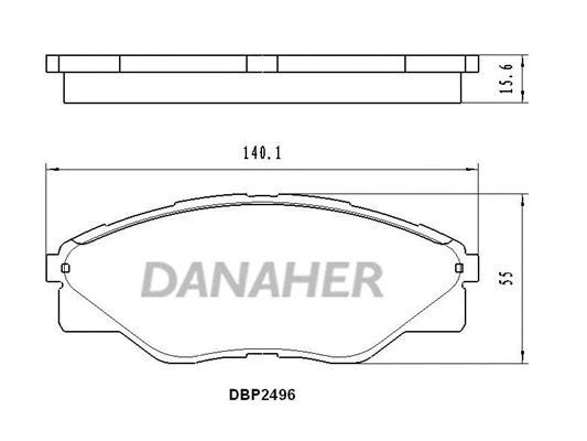 DBP2496 DANAHER Комплект тормозных колодок, дисковый тормоз (фото 1)