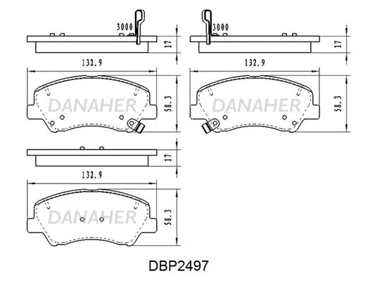 DBP2497 DANAHER Комплект тормозных колодок, дисковый тормоз (фото 1)