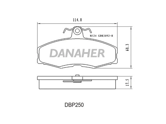 DBP250 DANAHER Комплект тормозных колодок, дисковый тормоз (фото 1)