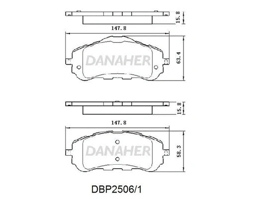 DBP2506/1 DANAHER Комплект тормозных колодок, дисковый тормоз (фото 1)