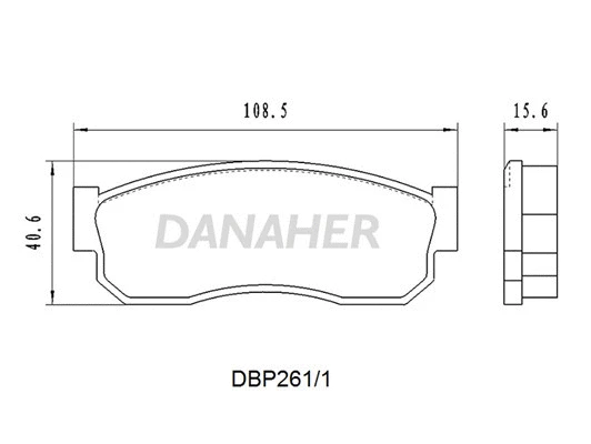 DBP261/1 DANAHER Комплект тормозных колодок, дисковый тормоз (фото 1)