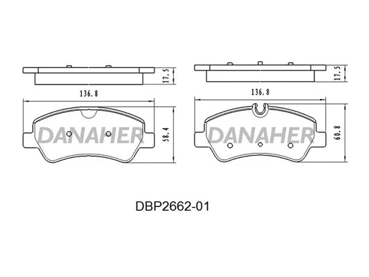 DBP2662-01 DANAHER Комплект тормозных колодок, дисковый тормоз (фото 1)