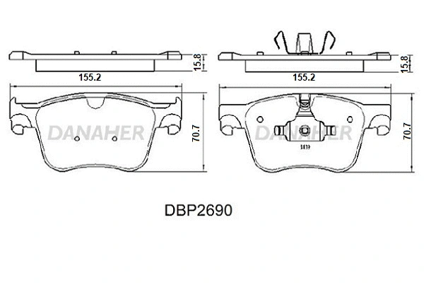 DBP2690 DANAHER Комплект тормозных колодок, дисковый тормоз (фото 1)