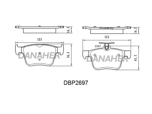 DBP2697 DANAHER Комплект тормозных колодок, дисковый тормоз (фото 1)