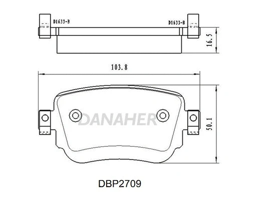 DBP2709 DANAHER Комплект тормозных колодок, дисковый тормоз (фото 1)