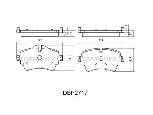 DBP2717 DANAHER Комплект тормозных колодок, дисковый тормоз (фото 1)