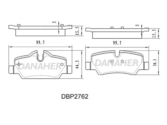 DBP2762 DANAHER Комплект тормозных колодок, дисковый тормоз (фото 1)