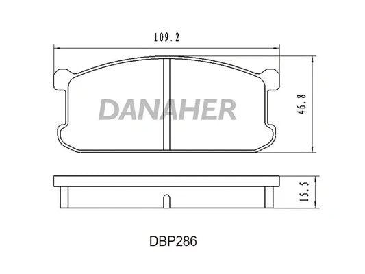 DBP286 DANAHER Комплект тормозных колодок, дисковый тормоз (фото 1)