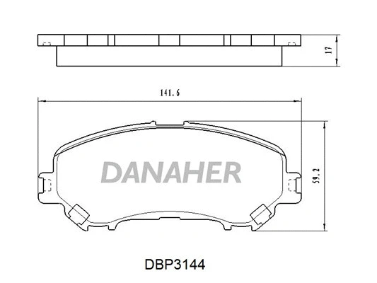 DBP3144 DANAHER Комплект тормозных колодок, дисковый тормоз (фото 1)