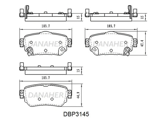 DBP3145 DANAHER Комплект тормозных колодок, дисковый тормоз (фото 1)