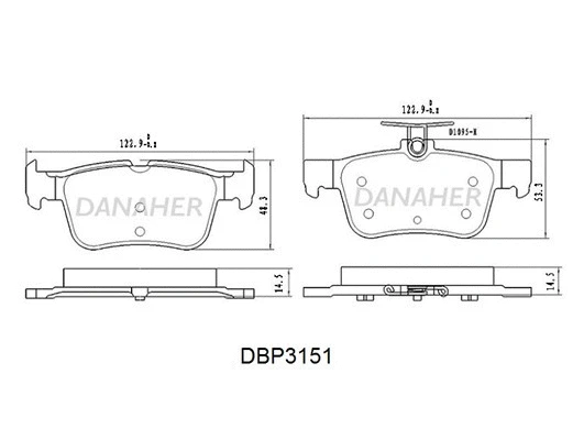 DBP3151 DANAHER Комплект тормозных колодок, дисковый тормоз (фото 1)