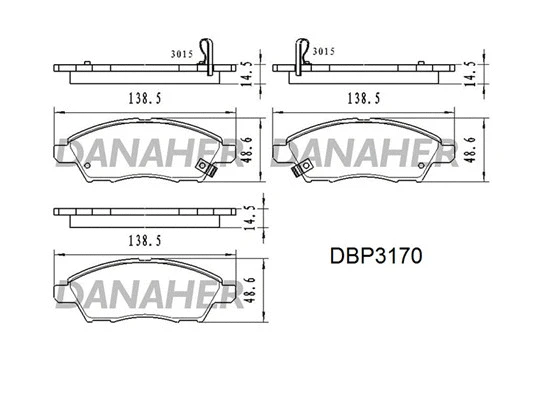DBP3170 DANAHER Комплект тормозных колодок, дисковый тормоз (фото 1)