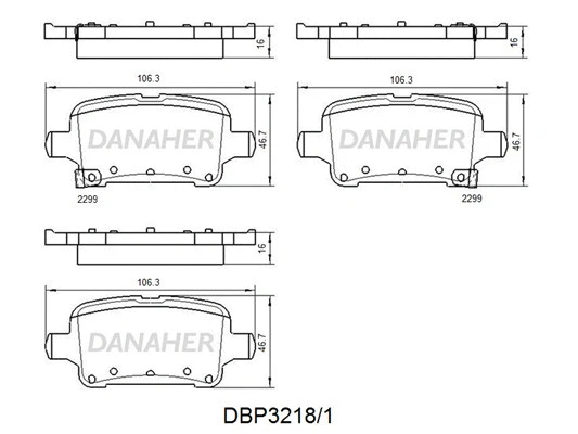 DBP3218/1 DANAHER Комплект тормозных колодок, дисковый тормоз (фото 1)