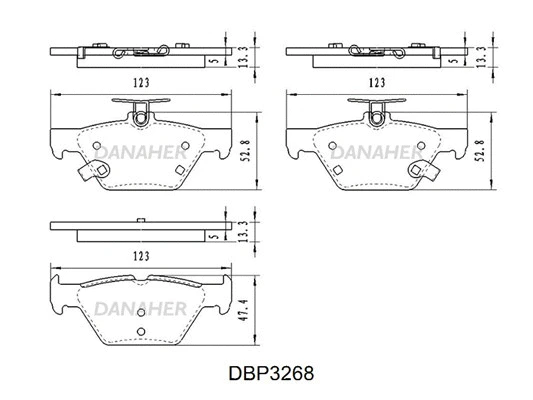 DBP3268 DANAHER Комплект тормозных колодок, дисковый тормоз (фото 1)