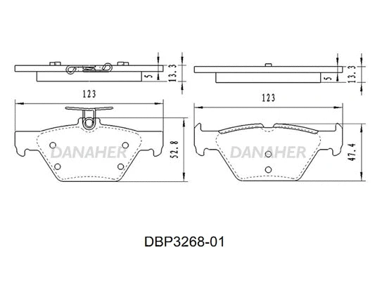 DBP3268-01 DANAHER Комплект тормозных колодок, дисковый тормоз (фото 1)