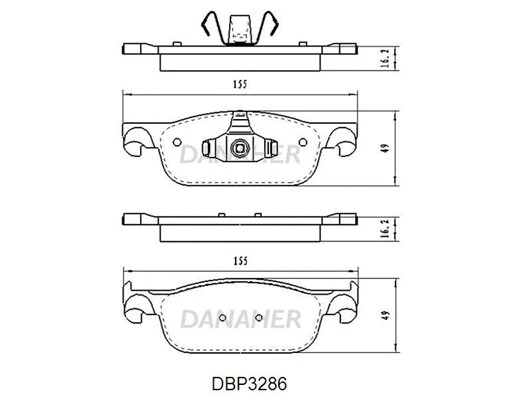 DBP3286 DANAHER Комплект тормозных колодок, дисковый тормоз (фото 1)