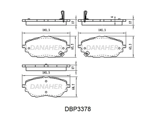 DBP3378 DANAHER Комплект тормозных колодок, дисковый тормоз (фото 1)