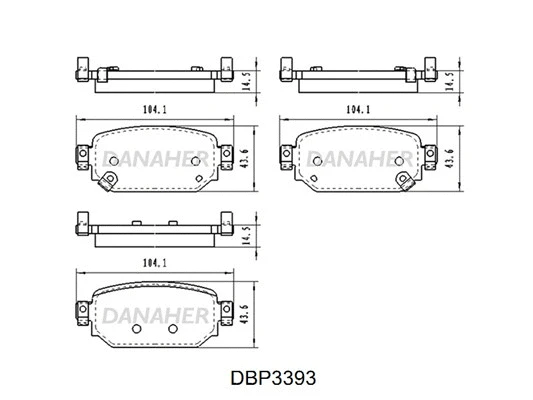 DBP3393 DANAHER Комплект тормозных колодок, дисковый тормоз (фото 1)