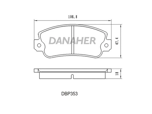 DBP353 DANAHER Комплект тормозных колодок, дисковый тормоз (фото 1)