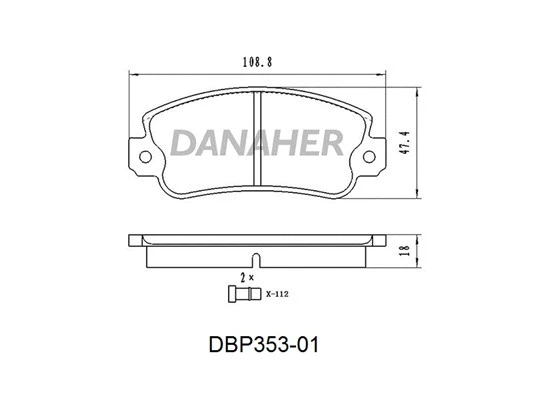 DBP353-01 DANAHER Комплект тормозных колодок, дисковый тормоз (фото 1)