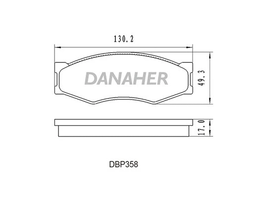 DBP358 DANAHER Комплект тормозных колодок, дисковый тормоз (фото 1)