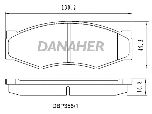 DBP358/1 DANAHER Комплект тормозных колодок, дисковый тормоз (фото 1)