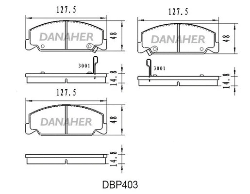 DBP403 DANAHER Комплект тормозных колодок, дисковый тормоз (фото 1)