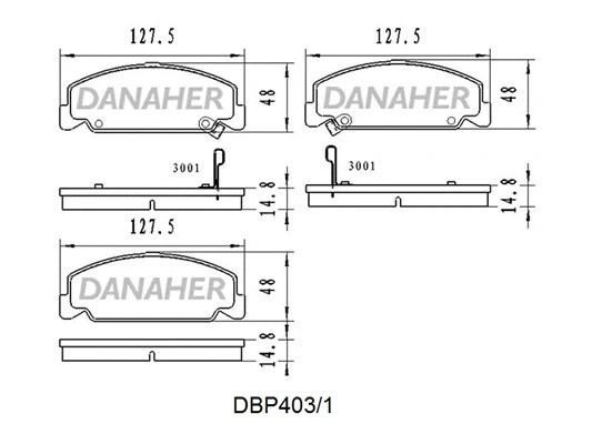 DBP403/1 DANAHER Комплект тормозных колодок, дисковый тормоз (фото 1)