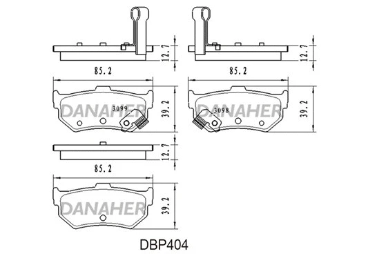 DBP404 DANAHER Комплект тормозных колодок, дисковый тормоз (фото 1)
