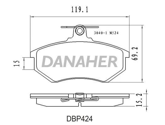DBP424 DANAHER Комплект тормозных колодок, дисковый тормоз (фото 1)