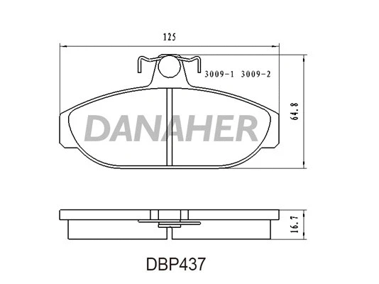 DBP437 DANAHER Комплект тормозных колодок, дисковый тормоз (фото 1)