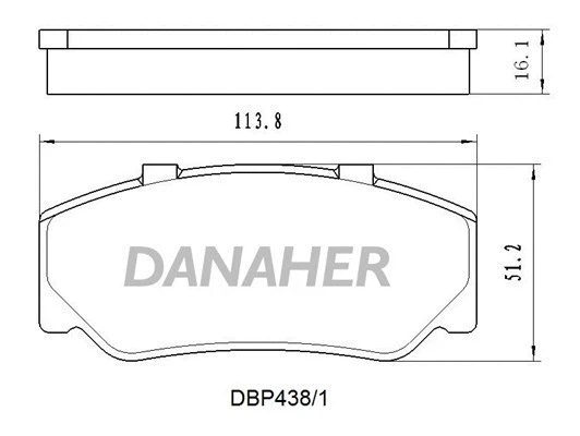 DBP438/1 DANAHER Комплект тормозных колодок, дисковый тормоз (фото 1)