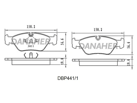 DBP441/1 DANAHER Комплект тормозных колодок, дисковый тормоз (фото 1)