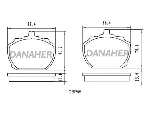 DBP45 DANAHER Комплект тормозных колодок, дисковый тормоз (фото 1)