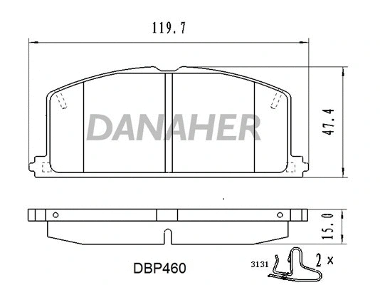 DBP460 DANAHER Комплект тормозных колодок, дисковый тормоз (фото 1)