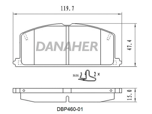 DBP460-01 DANAHER Комплект тормозных колодок, дисковый тормоз (фото 1)