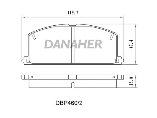 DBP460/2 DANAHER Комплект тормозных колодок, дисковый тормоз (фото 1)