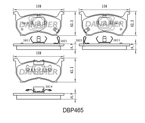 DBP465 DANAHER Комплект тормозных колодок, дисковый тормоз (фото 1)