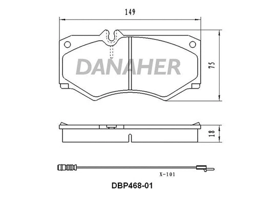 DBP468-01 DANAHER Комплект тормозных колодок, дисковый тормоз (фото 1)