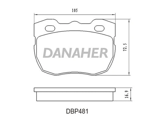 DBP481 DANAHER Комплект тормозных колодок, дисковый тормоз (фото 1)