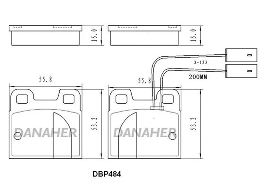 DBP484 DANAHER Комплект тормозных колодок, дисковый тормоз (фото 1)