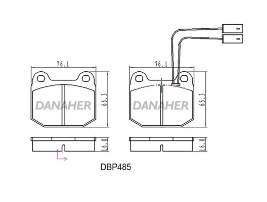 DBP485 DANAHER Комплект тормозных колодок, дисковый тормоз (фото 1)