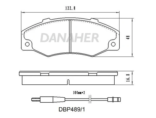 DBP489/1 DANAHER Комплект тормозных колодок, дисковый тормоз (фото 1)