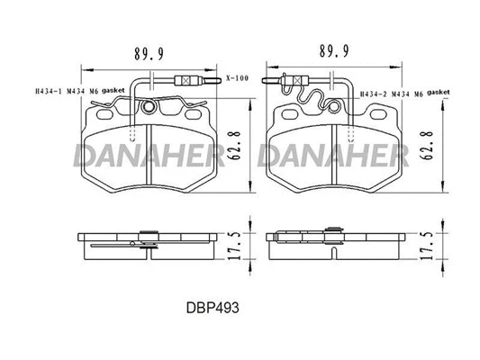 DBP493 DANAHER Комплект тормозных колодок, дисковый тормоз (фото 1)