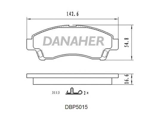 DBP5015 DANAHER Комплект тормозных колодок, дисковый тормоз (фото 1)